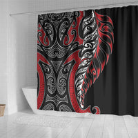 Koru Fern New Zealand Shower Curtain Maori Tribal Pattern