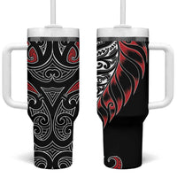 Koru Fern New Zealand Tumbler With Handle Maori Tribal Pattern