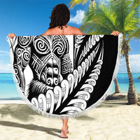 Koru Fern New Zealand Maori Tribal Warrior Beach Blanket