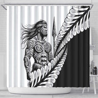 Koru Fern New Zealand Maori Tribal Warrior Shower Curtain