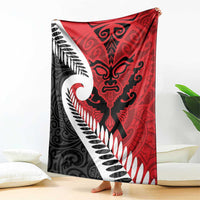 Silver Fern Koru Swirls with Maori Ta Moko Blanket