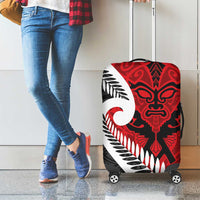 Silver Fern Koru Swirls with Maori Ta Moko Luggage Cover LT9 - Polynesian Pride