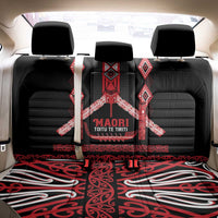 Toitu Te Tiriti Waitangi Back Car Seat Cover Black Wharenui House - Polynesian Pride