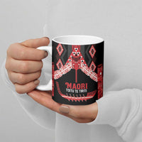 Toitu Te Tiriti Waitangi Ceramic Mug Black Wharenui House - Polynesian Pride