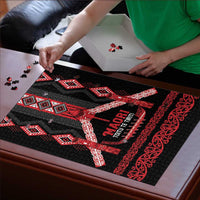 Toitu Te Tiriti Waitangi Puzzle Black Wharenui House - Polynesian Pride