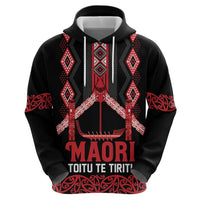 Toitu Te Tiriti Waitangi Zip Hoodie Black Wharenui House - Polynesian Pride