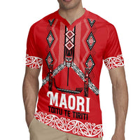 Toitu Te Tiriti Waitangi Rugby Jersey Red Wharenui House - Polynesian Pride
