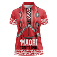 Toitu Te Tiriti Waitangi Women Polo Shirt Red Wharenui House - Polynesian Pride