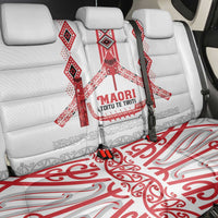 Toitu Te Tiriti Waitangi Back Car Seat Cover White Wharenui House - Polynesian Pride