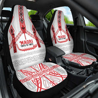 Toitu Te Tiriti Waitangi Car Seat Cover White Wharenui House - Polynesian Pride