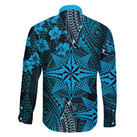 Vintage Tonga Tribal Ngatu Pattern Family Matching Puletasi and Hawaiian Shirt With Pacific Floral Aqua Art LT9 - Polynesian Pride