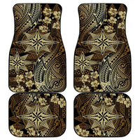 Vintage Tonga Tribal Ngatu Pattern Car Mats With Pacific Floral Brown Art
