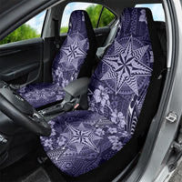 Vintage Tonga Tribal Ngatu Pattern Car Seat Cover With Pacific Floral Pink Art