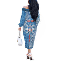 Personalised Tonga Apifo'ou College Off The Shoulder Long Sleeve Dress Since 1865 Special Kupesi Pattern