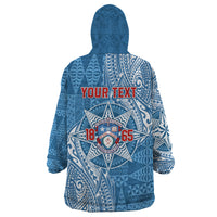 Personalised Tonga Apifo'ou College Wearable Blanket Hoodie Since 1865 Special Kupesi Pattern