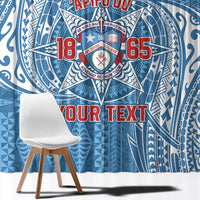 Personalised Tonga Apifo'ou College Window Curtain Since 1865 Special Kupesi Pattern