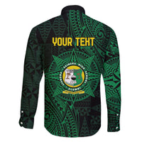 Personalised Tonga Liahona High School 76th Anniversary Family Matching Off The Shoulder Long Sleeve Dress and Hawaiian Shirt Special Kupesi Pattern