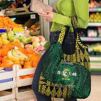 Personalised Tonga Liahona High School Grocery Bag Since 1948 Special Kupesi Pattern