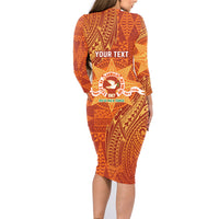 Personalised Tonga Tailulu College Family Matching Long Sleeve Bodycon Dress and Hawaiian Shirt Since 1967 Special Kupesi Pattern Version 1