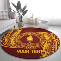Personalised Tonga Beulah College Round Carpet Since 1938 Special Kupesi Pattern