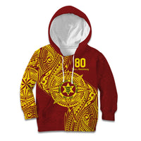 Personalised Tonga High School 77th Anniversary Kid Hoodie Special Kupesi Pattern LT9 Hoodie Gold - Polynesian Pride