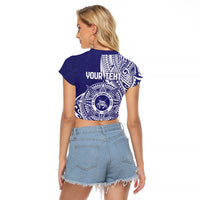 Personalised Tonga Tupou College Tolo 158th Anniversary Raglan Cropped T Shirt Special Kupesi Pattern LT9 - Polynesian Pride