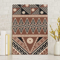 Vintage Bula Fiji Canvas Wall Art Brown Tapa Masi Motif
