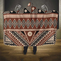 Vintage Bula Fiji Hooded Blanket Brown Tapa Masi Motif