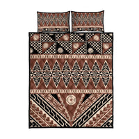 Vintage Bula Fiji Quilt Bed Set Brown Tapa Masi Motif