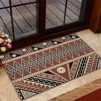 Vintage Bula Fiji Rubber Doormat Brown Tapa Masi Motif