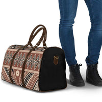 Vintage Bula Fiji Travel Bag Brown Tapa Masi Motif - Polynesian Pride