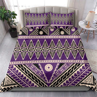 Vintage Bula Fiji Bedding Set Purple Tapa Masi Motif