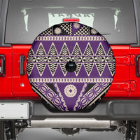 Vintage Bula Fiji Spare Tire Cover Purple Tapa Masi Motif