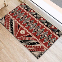 Vintage Bula Fiji Rubber Doormat Red Tapa Masi Motif