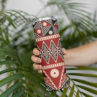 Vintage Bula Fiji Skinny Tumbler Red Tapa Masi Motif