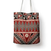 Vintage Bula Fiji Tote Bag Red Tapa Masi Motif - Polynesian Pride