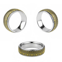 Vintage Bula Fiji Classic Ring Yellow Tapa Motif Fiji Masi Tribal - Polynesian Pride