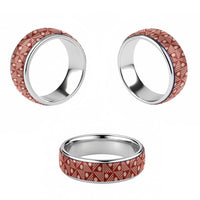 Vintage Bula Fiji Classic Ring Red Tapa Motif Traditional Island Masi - Polynesian Pride
