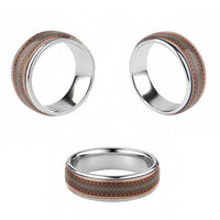 Vintage Bula Fiji Classic Ring Brown Tapa Motif Fiji Traditional Masi Pattern - Polynesian Pride