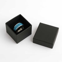 Vintage Bula Fiji Classic Ring Blue Tapa Motif Fiji Traditional Masi Pattern - Polynesian Pride