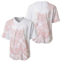 Polynesian Tribal Plumeria Lotu Tamaiti Baseball Jersey Pastel Blush - Polynesian Pride