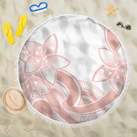 Polynesian Tribal Plumeria Lotu Tamaiti Beach Blanket Pastel Blush - Polynesian Pride