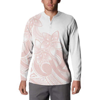 Polynesian Tribal Plumeria Lotu Tamaiti Button Sweatshirt Pastel Blush - Polynesian Pride