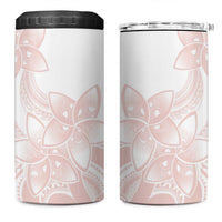 Polynesian Tribal Plumeria Lotu Tamaiti 4 in 1 Can Cooler Tumbler Pastel Blush - Polynesian Pride