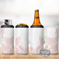 Polynesian Tribal Plumeria Lotu Tamaiti 4 in 1 Can Cooler Tumbler Pastel Blush - Polynesian Pride