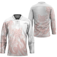 Polynesian Tribal Plumeria Lotu Tamaiti Hockey Jersey Pastel Blush - Polynesian Pride