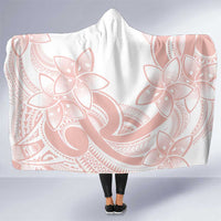 Polynesian Tribal Plumeria Lotu Tamaiti Hooded Blanket Pastel Blush - Polynesian Pride