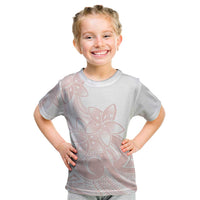Polynesian Tribal Plumeria Lotu Tamaiti Kid T Shirt Pastel Blush - Polynesian Pride