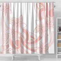 Polynesian Tribal Plumeria Lotu Tamaiti Shower Curtain Pastel Blush - Polynesian Pride