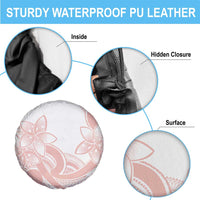 Polynesian Tribal Plumeria Lotu Tamaiti Spare Tire Cover Pastel Blush - Polynesian Pride